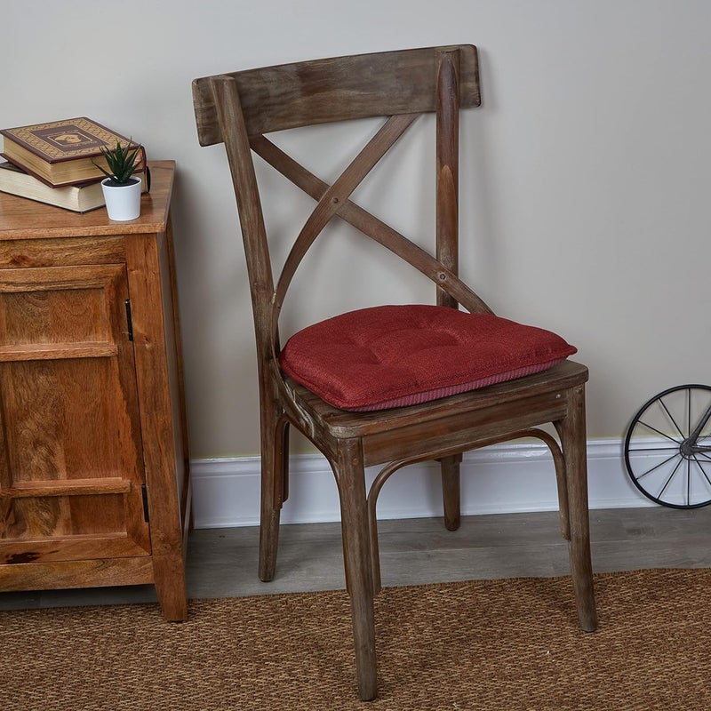 Klear Vu Omega Non-Slip Chair Cushions, Assembled in USA, U-Shaped Skid-Proof Seat Pads for Dining Room, Kitchen, Office, 15"x16", Solid Flame Red, 4 Pack - Image 5